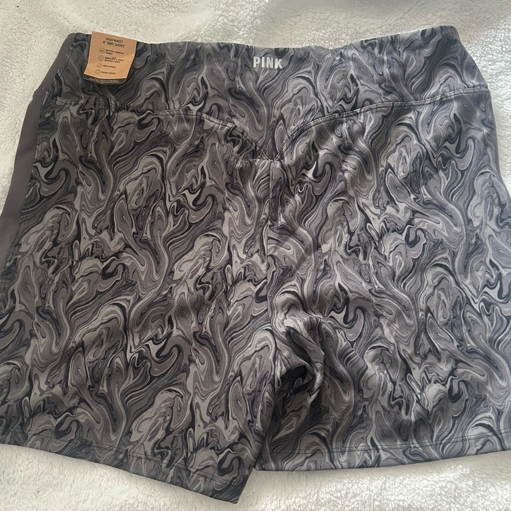 PINK Victoria's Secret Gray Swirl Bike Shorts